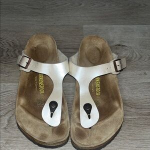 Birkenstock Graceful Pearl White Gizeh Sandals